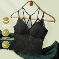杉杉性感蕾丝镂空美背女士带胸垫基础打底内衣女士吊带打底背心文胸罩
