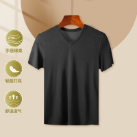 杉杉春夏季时尚V领纯色简约休闲百搭打底短袖上衣内衣男士打底T恤男