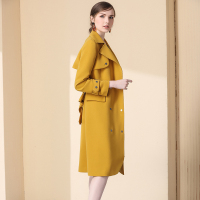 洛诗琳时尚翻领纯色大衣外套中长款2017冬新款女装LDFY573818