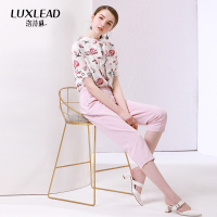 洛诗琳时尚松紧腰七分显瘦小脚裤外穿薄款铅笔裤2018夏装新款女