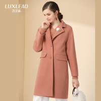 洛诗琳呢子大衣女宽松落肩袖中长款毛呢大衣外套2017冬季新款女装