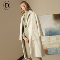 D家羊驼毛呢子大衣简约原宿风中长款外套阿尔巴卡女装2017冬新款