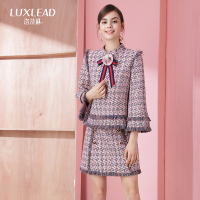 洛诗琳流苏喇叭袖粗花毛呢短外套宽松复古气质加厚女秋冬