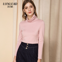 洛诗琳2018秋冬季新款加绒保暖气质高领简约长袖T恤打底上衣女