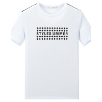 Artsdon/阿仕顿男装夏季棉质圆领短袖T恤时尚潮印花打底衫