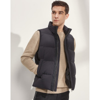 阿仕顿男装马甲冬季潮立领外穿常规款上衣简约轻薄保暖背心男士羽绒马甲