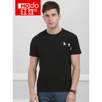 HODO红豆男装夏季男士T恤轻商务休闲简约绣花轻薄修身短袖T恤男