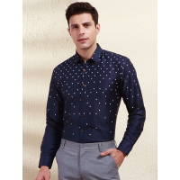 HODO红豆男装冬季男士保暖衬衫轻时尚简约印花舒适保暖加绒加厚长袖衬衫男