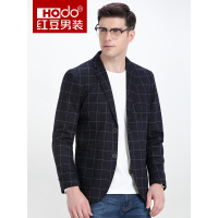 HODO红豆男装 男士格纹休闲西服 2019春季新款西服外套
