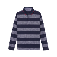 HODO红豆男装春秋男士长袖棉T恤条纹微弹休闲舒适打底百搭男