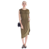 A&D女士系带流苏不规则连衣裙