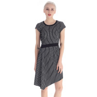 A&D女士时尚条纹修身显瘦连衣裙