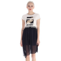 A&D女士时尚休闲拼接款连衣裙