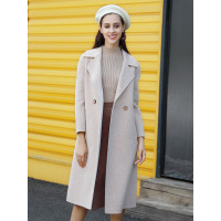 A&D职业通勤西装领女士中长款风衣款羊毛外套