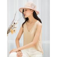 A&D太阳花装饰纸辫草可折叠防晒遮阳帽粉色