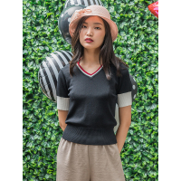 A&D优雅花朵装饰纸草编织草帽遮阳帽粉色