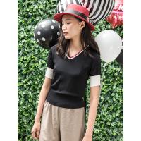 A&D搭扣装饰纸辫草帽遮阳帽红色