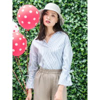 A&D精致串珠装饰可折叠细丝草帽遮阳帽浅灰