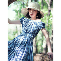 A&D纯色手钩纸辫草帽太阳帽米色