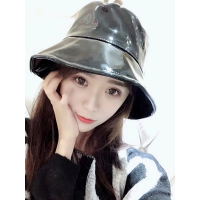 A&D韩版渔夫帽潮日系甜美文艺漆皮盆帽
