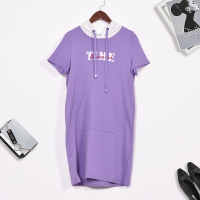 A&D韩版潮宽松学生薄款百搭连帽中长款T恤