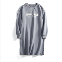 A&D韩版宽松字母印花中长款连衣裙