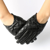 A&D可触屏女士保暖真皮手套