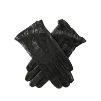 A&D可触屏女士蕾丝真皮手套