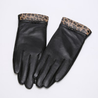 A&D可触屏加绒女士保暖真皮手套