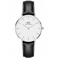 丹尼尔惠灵顿 DW女表32mm银色边白盘皮带女士手表学生手表 DW00100186 白盘