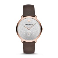阿玛尼(EMPORIO ARMANI)皮质表带男士休闲时尚石英腕表