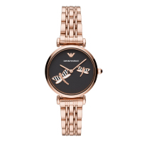 阿玛尼 （Emporio Armani ）手表 简约时尚蜻蜓图案表盘钢带女士石英腕表