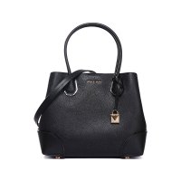 MICHAEL KORS 迈克·科尔斯 Annie金属挂件磁扣荔枝纹中号女士手提斜挎包 30H7GZ5T6ABLACKF