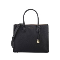 MICHAEL KORS Mercer金属挂件荔枝纹牛皮大号女士手提斜挎包 30F6GM9T3LBLACKF