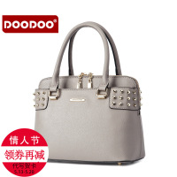 doodoo2017新款韩版手提单肩斜挎包简约铆钉百搭潮多隔层女士包包