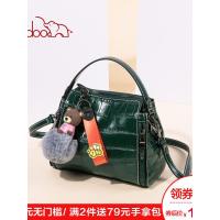 doodoo包包女2018新款时尚个性鳄鱼纹斜挎单肩包小熊毛球百搭女包