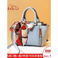 doodoo包包女2019新款潮百搭手提包女韩版时尚丝巾装饰翅膀包女包