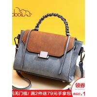 doodoo夏天小包包女2019新款潮复古小方包韩版撞色百搭斜挎包女时尚女包