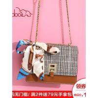 doodoo包包女2019新款时尚小方包春夏撞色链条斜挎包kumayes女包