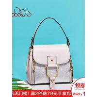 doodoo包包女2019新款韩版时尚拼接单肩斜挎包小巧拉链装饰小方包