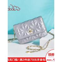 doodoo包包女2019新款潮韩版菱格小香风斜挎包时尚个性锁扣链条包