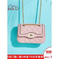 doodoo包包女2019新款韩版简约大气斜挎包时尚小巧锁扣菱格链条包