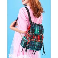 LANVERA女包2019秋冬双肩包时尚潮流格子包大容量帆布ck双肩背包女式