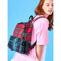 LANVERA2019秋冬双肩包女超大容量学院风双肩背包时尚潮流格子包