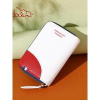 doodoo女式钱包2019新款短款小卡包韩版撞色迷你包零钱包