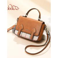 doodoo包包女2019新款潮韩版百搭斜挎包英伦格纹单肩包手提女包