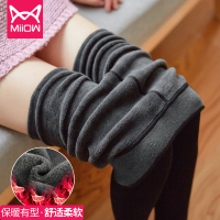 猫人加厚加绒550克打底裤棉款女冬季保暖加厚黑色高腰外穿一体裤高密羊毛裤