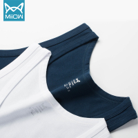 猫人男士背心2件装棉质跨栏力紧身透气青年健身无袖打底汗衫夏季