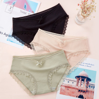 猫人内裤女3条装棉质中腰学生少女韩版女式三角裤女生底裤女士裤头