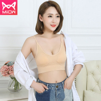 猫人女防走光美背内衣无钢圈运动文胸小背心薄款聚拢防滑性感吊带